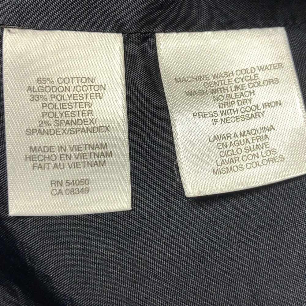 New EVAN PICONE Stretch Short Dark Blue Cotton Denim Button Front Blazer Size 10 - Picture 4 of 4